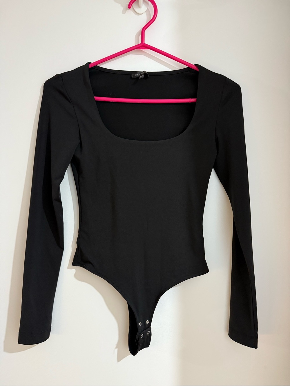Dynamite Black Long-Sleeve Scoop Neck Bodysuit